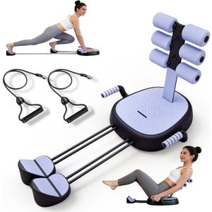 Ab Crunch Machine, Portable Sit Up Exercise Equipment with Resistance Band, Ab Core Workout Home Equipment for Stomach, 200LBS Weight Capacity