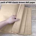 CAMKYDE Deli Paper Sheets 12" X 12" 100PK, Grease Proof Sandwich Wrapping Paper (Kraft)