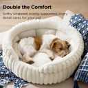 Bedsure ComfyFleece Medium Dog Bed, Washable Cute Pet Bed, Super Soft Corduroy Round Cat Bed with Anti-Slip Bottom, 26''x26''x9'', Cream