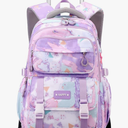 Kids Rolling Backpack for Girls School Backpack with Wheels for Girls Wheeled Bookbags Roller Trolley Bags for Primary Students, 6-Wheel Purple
