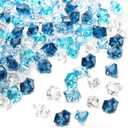 DomeStar 150PCS Assorted Blue Fake Ice Rocks Vase Fillers, Aquarium Gravels Small Stones for Fish Tanks Decorations Home Table Scatter