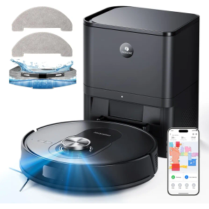Proscenic Q8 Max Robot Vacuum and Mop with Self Emptying for 60 Days, 5,000 Pa Suction, LiDAR Navigation with Home Mapping, 200 Min Run, Auto Self-Charging, WiFi APP Control for Floor