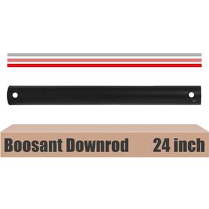 24 INCH Ceiling Fan Downrod With Extended Wires,1 inch Outside Diameter, Extension Rod Only Ceiling Fans Compatible, Not Threaded(Black)