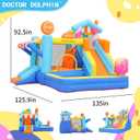 Doctor Dolphin Inflatable Bounce House for Kids Fun, Double Slide Jumping Inflatable Bouncer Blow Up Toddler Bouncy House for Kids 2-12 with Blower Use for Indoor&Outdoor