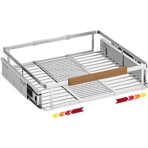 1 Pack Expandable Pull Out Cabinet OrganizerSide Mounting 16.3~26.3"x17.3"Cabinet Pull Out Shelves, Expandable Slide Out Spice Rack for Kitchen Bathroom Office