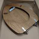 Mayfair Natural Oak Veneer Toilet Seat with Chrome Hinges, Elongated, Wood