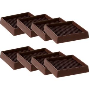 CalPalmy 3X3 Square Rubber Furniture Caster Cups with Anti-Sliding Floor Grip (Set of 8) - Customer Trusted Floor Pads for Furniture Legs and Furniture Floor Protectors