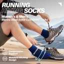 Anlisim Merino Wool Ankle Hiking Socks Compression Warm Thermal Winter Thick Cushion Running Moisture Wicking No Show Socks Gifts Stocking Stuffers for Women Men 6 Pairs(Colorful, L)