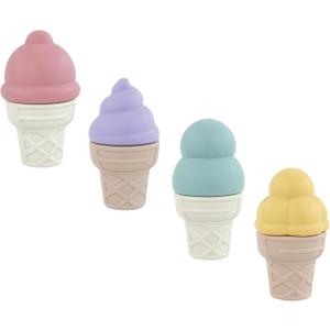 Hudson Baby 4pc Silicone Ice Cream Toy Set, Multicolor, One Size