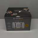 West Bend Timeless 4-Slice Toaster with 7 Browning Levels, Bagel/Waffle/Defrost Settings, High-Lift Lever, Anti-Jam, Easy-Clean Crumb Tray, 4-Slice, White/Gold