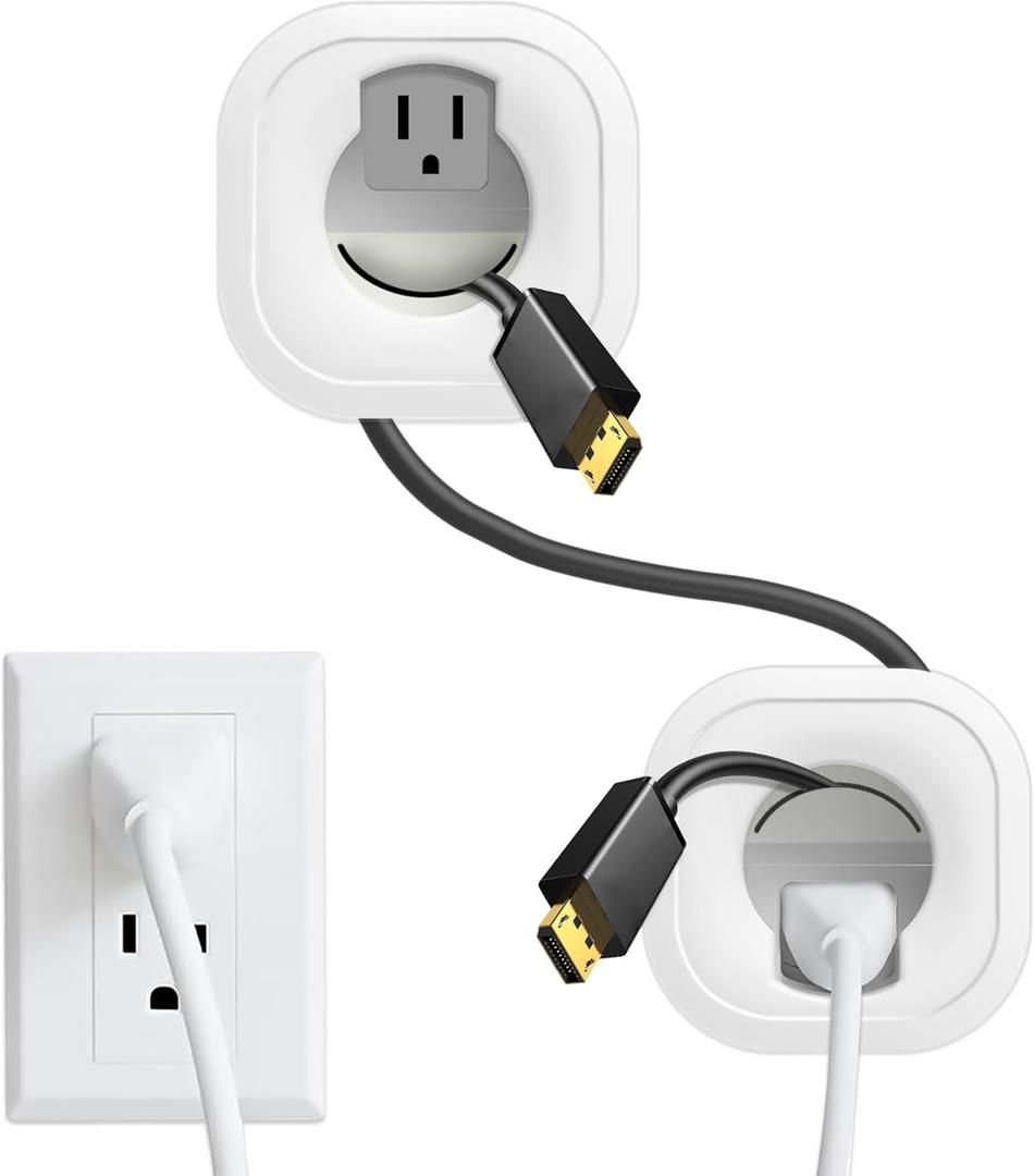 in-Wall Cable Management kit, Cord Hiding for Wall, Hide TV Wires When Mounting A TV, Includes Power & Low Voltage Cable Management, Includes Hole Saw Drill Attachment for Easy Install