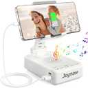 Joymate Gifts for Men Women, Bluetooth Speaker Phone Stand with Charging Function 360 Rotable Adjustable Cell Phone Holder HD Surround Sound for Desk Fits All Phones, Tablet (White)