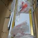 OSCHF Wide Open Shelf Bookcase - Modern 3-Tier Floor Standing Display Bookshelf with Three-Side Panels for Home and Office, Storage Shelving in Warm White with Gold Frame