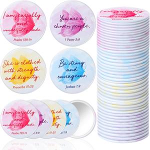 40 Pcs Christmas Christian Gifts for Women Bulk, Bible Verse Compact Mirror, Inspirational Religious Butterfly Pocket Gift for Church, Coworker, Employee, Travel, or Scripture Party Present