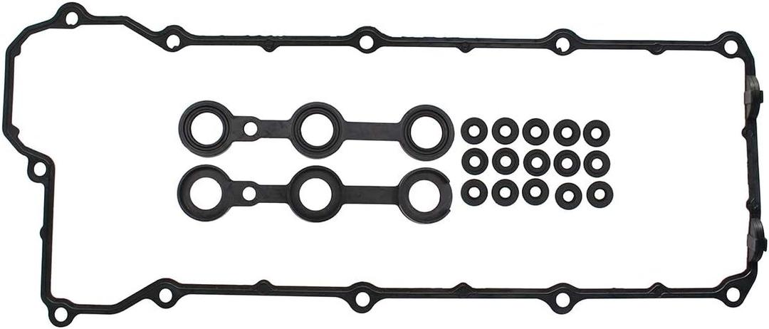 NewYall Engine Valve Cover Gasket Set for BMW 325i 325is 525i 525it M3 E34 E36 M50B25 S50B30 2.5L 3.0L L6 DOHC 1992-1995 with Grommet Seals Spark Plug Tube Seals