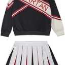 Spartan Cheerleader Costume Sweatshirt Skirt Pants Halloween Cheerleader Uniform Outfit for Mens and Womens,M
