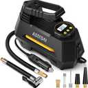 AstroAI Tire Inflator Portable Air Compressor Tire Air Pump for Car Tires - Car Accessories, 12V DC Auto Pump with Digital Pressure Gauge, Emergency LED Light for Bicycle, Balloons, Yellow (Large)