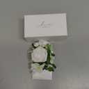 Ling's Moment Pocket Boutonniere Single, Boutonniere for Men Groom for Wedding, Prom, Homecoming, Anniversary, Graduation, etc.White Ranunculus Ivory (6" W x 5" H)