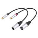2Pack 1Ft RCA Female to 3Pin XLR Male Audio Cable;Balance XLR Male to RCA Female Unbalanced,Mixer, Power Amplifier, Audio Player Cable