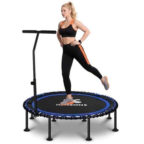 K KENSONE 48" Foldable Rebounder Trampoline for Adults with Bungee, 550 LBS Quiet Indoor Mini Trampoline for Adults Fitness, Gym Workout, Home Exercise