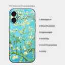 Compatible with iPhone 16 Plus Case,Almond Tree Artistic Flower Paintings by Van Gogh,Soft TPU Slim Protective Cover
