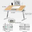 Extra Large 23 Inch Adjustable Laptop Desk for Bed with USB Charging Port, Foldable Bed Table with Storage Drawer, Portable Laptop Bed Desk Tray for Working, Writing, Reading & Eating (Yellow)