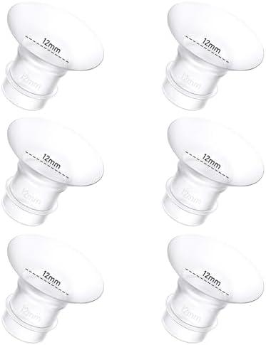 6Pcs Breast Pump Flange Insert 12mm Compatible with Momcozy/Spectra/Medela/eufy/Elvie/Lansinoh/Paruu P10 Breast Pump, Fit for Momcozy M5/M9/M6/V2 Pro/V2 pro/S12 Pro/eufy E10 S1 S1 Pro, 24mm Flange