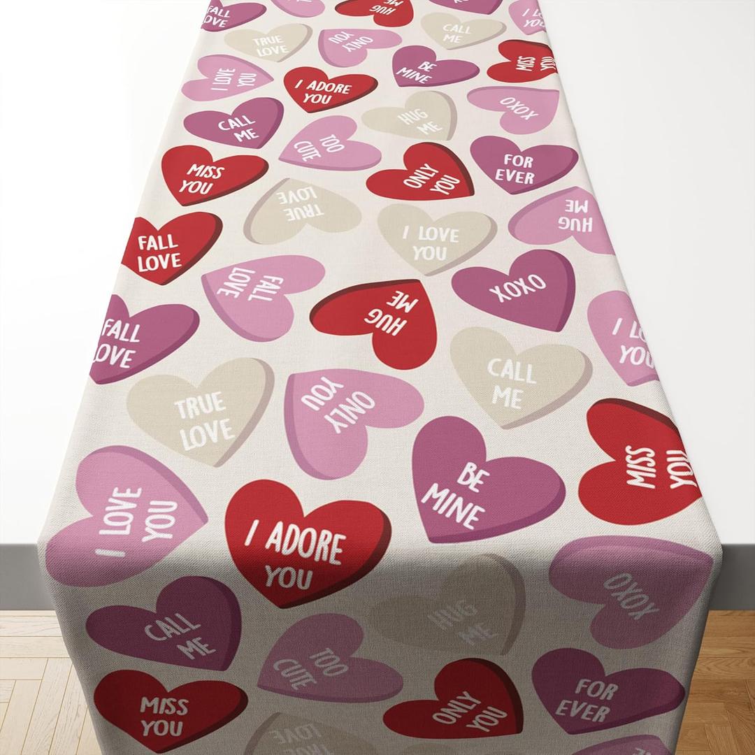 OHOME Valentines Day Decorations - Valentines Table Runner | Valentines Day Decor Party Favors Supplies - Galentines Day Decorations Centerpiece Accessories for Home Kitchen