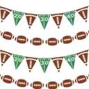 4pcs Football Theme Banner,NO DIY,Football Party Decorations Pre-Strung Sports Birthday Party Sign Garland Sports Party Supplies (light green)