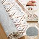 BESTSWEETIE 8x10 Area Rugs for Living Room Washable Moroccan Farmhouse Neutral Geometric Low Pile Non-Slip Soft Print Pattern Rug for Bedroom Kitchen Dining Room Entryway Cream/Brown/Pink
