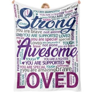 Super Soft Hug Blanket for Christmas, Inspirational Gifts & Cancer Care Gifts for Women, Get Well Soon Gifts Blanket for Women After Surgery, Thinking of You Gifts for Friend Sister Coworker 50"x60" (Rainbow 1)