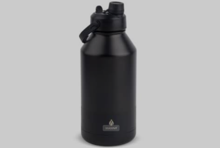 Manna Ranger Dual Insulated Stainless Steel Bottle - 64 Oz - Black
