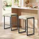 VASAGLE Bar Stools Set of 2, Counter Height, PU Leather, 26-Inch
Mid-Century Modern Bar Stool with Stitching, Kitchen, Home Bar, Dining Room, Cream White, EKHO Collection ULBC086W01