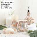 Milano Bathroom Accessories Set - 4 Piece Bathroom Accessory Set with Natural Mother of Pearl Shells - Decorative Bathroom Set Includes: Soap Dispenser, Toothbrush Holder, Tumbler and Soap Dish