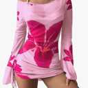 ZAFUL Womens Swimsuit Cover Up Dress Off Shoulder Hollow Coverup Bathing Suit Mesh Swim Beach Dress