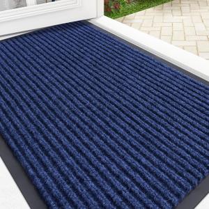 OLANLY Front Door Mat Indoor Outdoor Entrance, Waterproof Heavy Duty Doormat, Fade Resistant, Low Profile, Easy Clean Patio Porch Welcome Floor Mats for Entry, 35x23, Blue