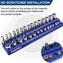 WORKPRO Magnetic Socket Organizer Set, 6-Piece Socket Holder Set Includes 1/4", 3/8", 1/2" Drive Metric SAE Socket Trays, Holds 143 Pieces Sockets, Christmas Gift for Men(Socket not Included)