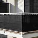 JUNFLYING 4x16 FT Balcony Privacy Screen 185GSM Heavy Duty HDPE, 90% Privacy Fence Cover, UV & Wind Resistant Outdoor Railing Shield for Deck, Patio, Apartment, Condo, Porch, Garden, Pool Area, Black
