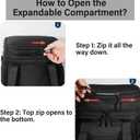 TENKIST Expandable Tactical Lunch Box, Large Insulated Lunch Cooler Bag Heavy Duty Leakproof Lunch Pail for Men Adults Work Office Outdoor Picnic Trips,16L,Black