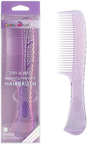 CANDYBRUSH Wide Tooth Comb for Women Curly Hair Wet Comb Detangling Girls Long Short Thick Fine Hair Curls Fashion Styling Tool Purple Large Pack of 2