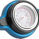 Thermostatic Radiator Cap, Universal Thermostatic Radiator Cap Water Tank Cover Leakproof W/Temperature Gauge(Big head 0.9bar)