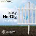 2.5ft H x 4.7ft W (2 Panels) No Dig Zippity Madison Fence Panel Kit, No Dig Fence Panels, White Vinyl Fences for Yard, Temporary Fence for Backyard, White Picket Fence Garden Border, DIY Fence ZP19001