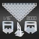 Tile Leveling System 1/16" 2000 Piece 1.5mm Tile Spacers 1/16 Inch Leveling System, Tile Leveling Clips 1/16 Tile Spacers Leveling System for Professional Ceramic Tile