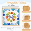 SAYAYA 4 Sets DIY Glass Mosaic Tiles for Crafts, Mixed Color Mosaic Kit with Wooden Coasters for Adults, Bamboo Coaster Materials Package for Arts & Crafts Handmade Home Decoration Gifts(Square Shape)