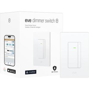 Eve Dimmer Switch (Matter)  Smart Dimmer Switch, for Alexa/Apple/Google/SmartThings/Home Assistant; for Single-Pole switches; Requires Thread Border Router and Neutral Wire; UL-Certified