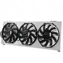 Radiator Shroud Electric Fan Compatible with 1984-2001 Jeep Cherokee XJ Radiator, Aluminum Shroud + 9 Inch Fan (3 Pcs) with Relay Kit