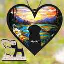 6'' Dog Heart Memorial Suncatcher Custom Name Dog Breed Pet Ornament Window Hanging Sympathy Gift Loss of Pet Passing Away Remembrance Gifts for Dog Lovers in Loving Memory H11-BLA-6-B11-04