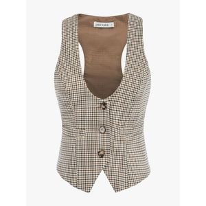 GRACE KARIN Womens Vest Top 2025 Trendy Academia Steampunk Waistcoat Racerback Vest Blazer, Size S/M