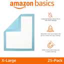 Amazon Basics Super Absorbent Dog and Puppy Potty Pads, Leak-Proof 5-Layer Design with Quick-Dry Surface for Housebreaking, Heavy Duty Absorbency, X-Large, 28 x 34 Inch, Blue & White, 25-Pack