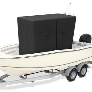 Yexcend 900D T-Top Console Boat Cover, Waterproof Heavy Duty Tear-Resistant Polyester for Center Console Boat with T-Top Roof, Black(90" L x 67" W x 87" H)